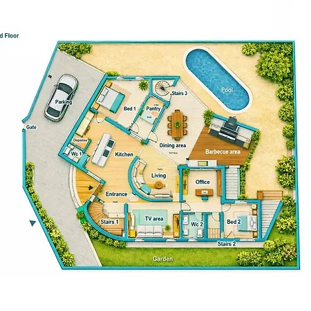 Villa In Golf & Pool Barbecue *